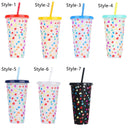 Fashion Temperature Discoloration Portable Coffee Drink Ware Straw Cup Beverage