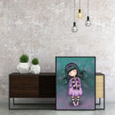 Listen Music Girl Frameless DIY Oil Paint by Numbers Kit Picture Wall Art