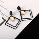Simple Accessories Jewelry Women Black Geometric Earrings Long
