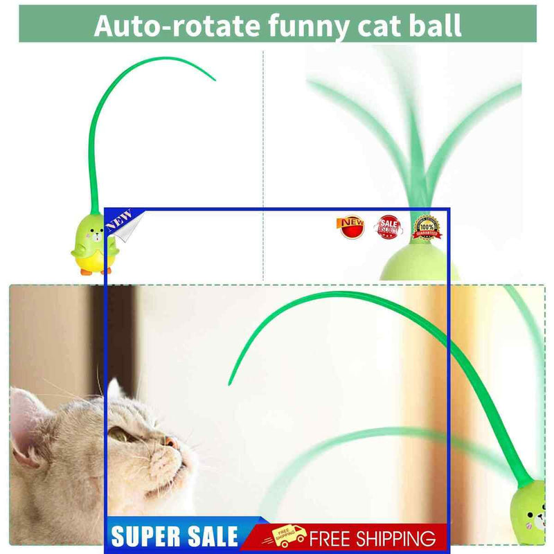 Automatic Rotating Cat Ball Toys Rubber Bite Resistant Magic Tail Cat Stick