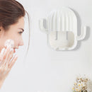 Cactus Wall Mounted Toothbrush Holder Bathroom Toothpaste Organizer (White)