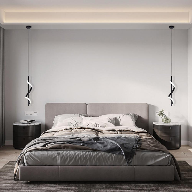 Modern Chandelier Lamp Nordic Bedside LED Indoor Hanging Lighting (White)