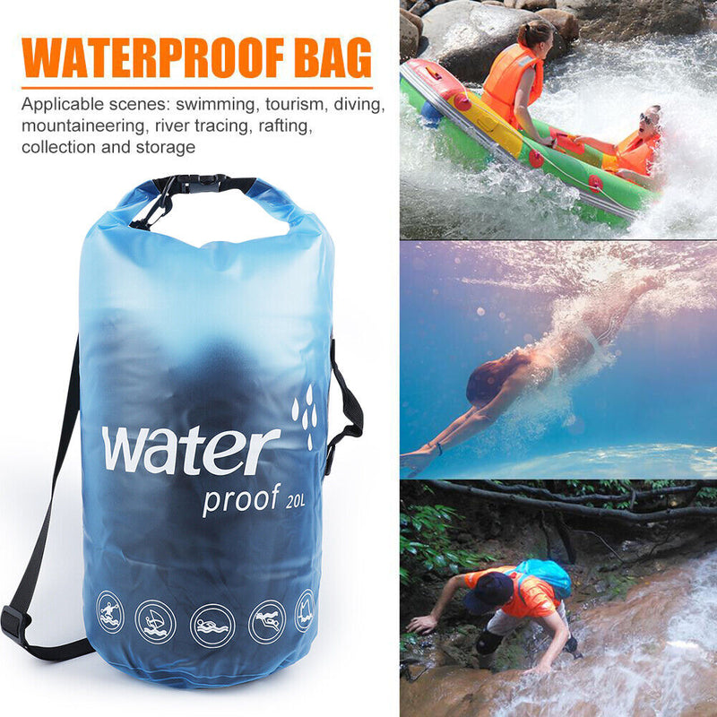 PVC Bags 20L Swimming Trekking Drifting Waterproof Storage Pouch (Blue)