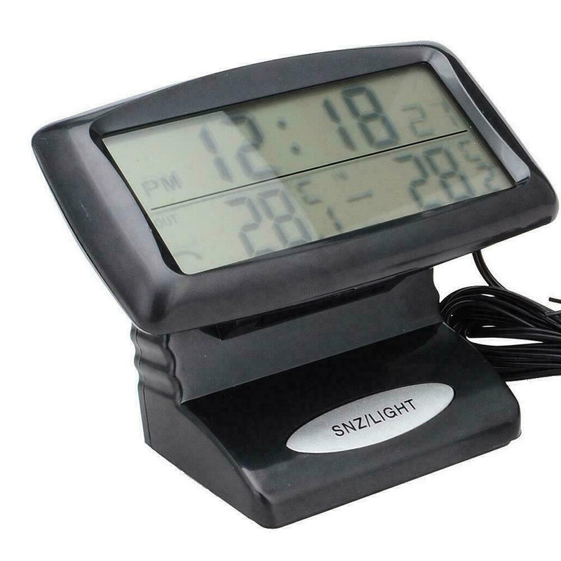 Digital Car OUT/IN Dual Thermometer Temperature Sensors Alarm Clock-NICE U1D0