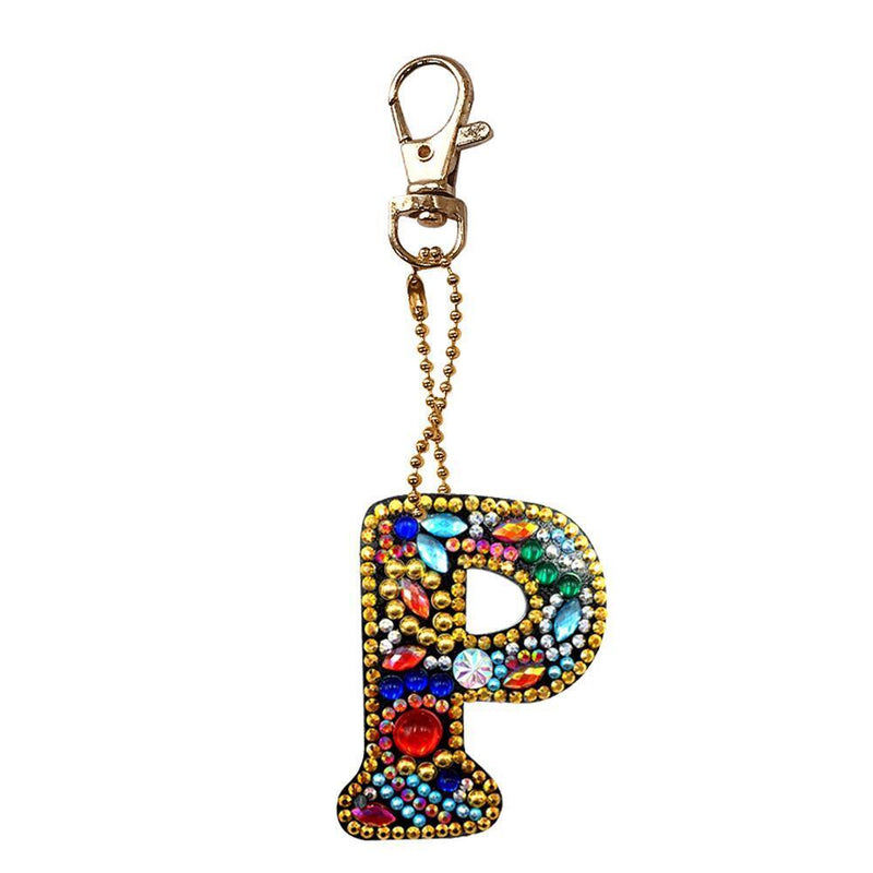 DIY Key Chain Diamond Painting Letters Women Bag Keyring Pendant Gift (P) Newly