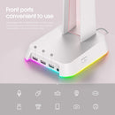 ONIKUMA Headset Display Stand ST-2 with 3 USB+Audio Port Holder (White) Newly