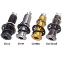 Electric Guitar Bass 1/4 inch Straight Ribbed Jack Plug Socket (Black)