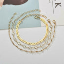 Fashion 3-Layer Anklet Crystal Bead Bracelet For Women X8Z9 2Q6W Jewelry W1Y2