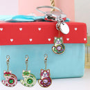 4pcs DIY Full Drill Special Shaped Diamond Painting Cat Women Bag Keychain Gift