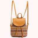 #A Women Straw Shoulder Backpack Boho Summer Beach Embroidery Woven Schoolbags