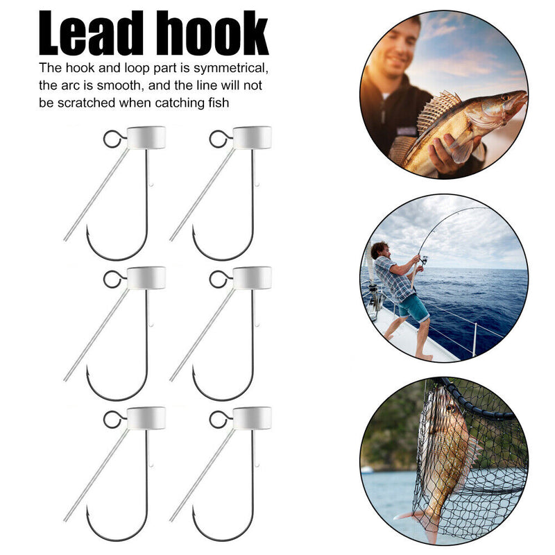 6pcs/lot Mushroom Jig Head Fishing Barbed Hooks Stainless Steel Hook (5.6g)