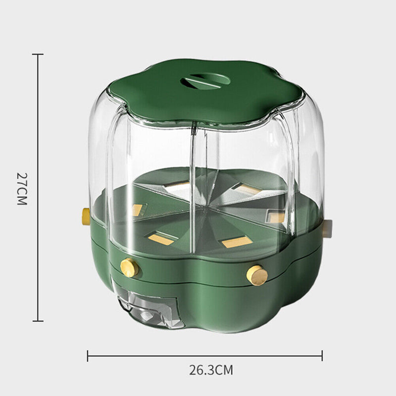 Household Grain Food Storage Container 360 Degrees Rotary Sealed Rice Bucket
