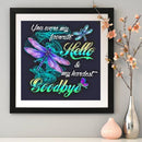 5D DIY Diamond Dragonfly Full Round Drill Mosaic Wall Art Picture of Rhinestone
