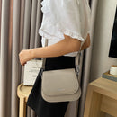 Women Solid Color Shoulder Handbags Simple PU Leather Flap Small Crossbody Bags