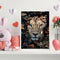 Oil Paint By Numbers Flowers Lion Frameless Picture Craft Kit for Living Ro