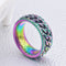 Wedding Party Stainless Rotatable Chain Ring Titanium Steel Spinner Band Rings