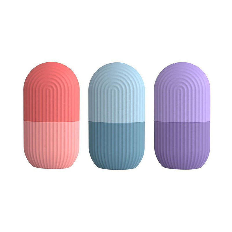 Skin Care Beauty Tool Silicone Ice Cube Tray Massager Face Roller (Purple)