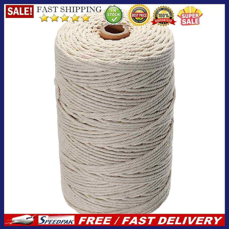Beige Cotton Twisted Braided Cord Rope DIY Handmade Macrame String Wedding De