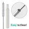 Portable Telescopic Drinking Straw Steel Cleaning Brush W4M5 Straw U2B3