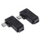 2pcs 90° Mini-USB Female, Micro-USB Male Adapter Male