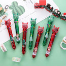 16pcs Ballpoint Pen Sequin Elk Santa Claus Retractable Multi-Color Pen Gift`