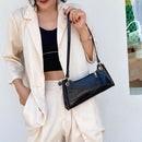 Retro Women Small Handbags Portable Solid Alligator PU Leather Shoulder Tote Bag