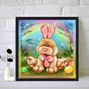 5D DIY Full Drill Round Shape Cute Animal Rhinestone Diamond Drawing for Home