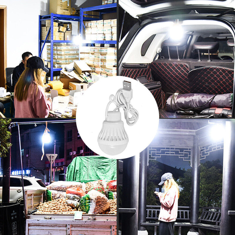 Outdoor Bulb USB Rechargeable LED Emergency Lights Portable Camping BBQ Lamp