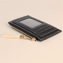 Casual PU Leather Mini Purse Female Solid Tassel Zipper Wallet Mini Card Hold