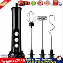 USB Electric Milk Frother 3 Whisk Coffee Foamer Handheld Egg Mixer (Black) Newly