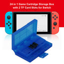 24 in 1 Hard Game Card Holder Storage Box w/ 2 TF Card Slots for Nintendo S