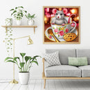 Teacup Mouse Frameless Picture Oil Paint By Numbers Hand Painted Art Picture