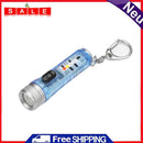 Mini Keychain Torch w/ USB Rechargeable Emergency Flashlight Buckle (Blue)
