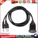 Car Dashboard Moto USB 2.0 3.5mm M/F AUX Lead Extension Cable Newly