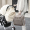 PU Large Capacity Diaper Bag Mommy Bag Backpack for Travel Totes (Grey)