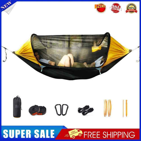 #A Camping Hammock Mosquito Net 2 Person Aluminum Pole Travel Tree Hanging Beds