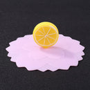 Cartoon Silicone Cup Cover Clear Cherry Heat-resistant Reusable Lid (Lemon)