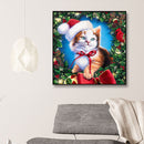 Full Drill Mosaic Diamond Painting DIY Christmas Cat 5D Art Rhinestone Picture