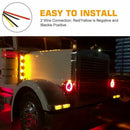 Red Amber Oval Truck Trailer LED Lights 2.5" Front Rear Side Marker Indicators