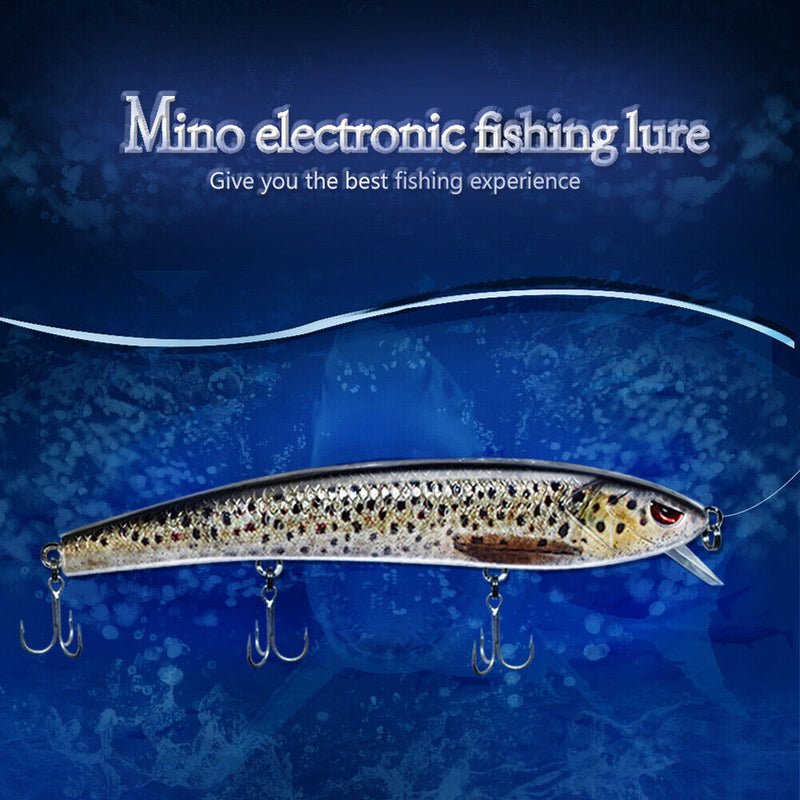 Electric Fishing Lure Minnow LED Light USB Rechargeable Bionic Freshwater Baits
