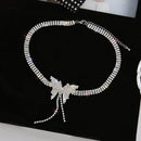 Butterfly Crystal Necklace Women Elegant Tassel Long Clavicle Chain Jewelry Gift