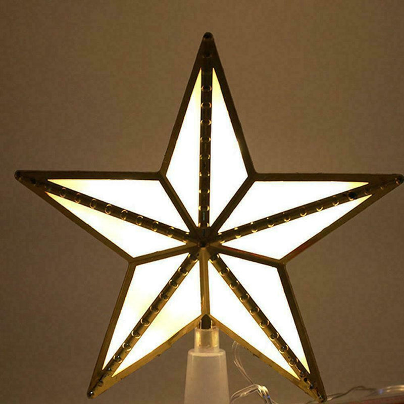 LED Snowflake Five-pointed Star Lamp Xmas Light Christmas Tree Party Topper U7D1