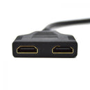 Dual Port Cable Splitter 1080p HDMI Converter 1 In 2 Out Male to 2 Female