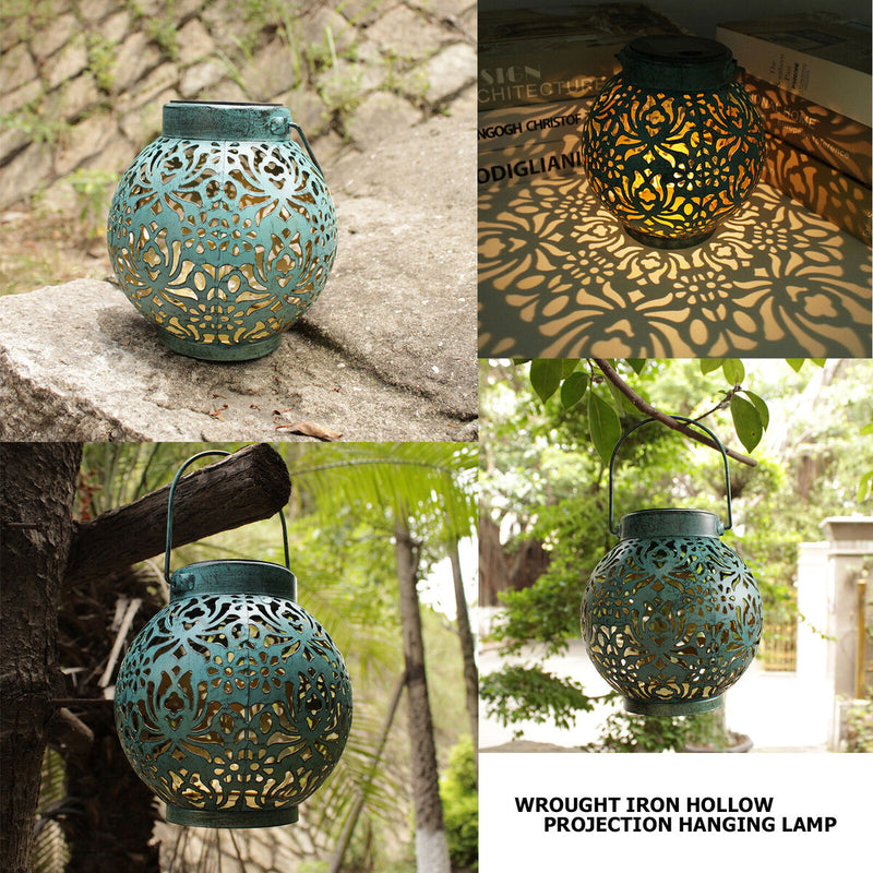 Solar Hanging Lantern for Outside, Waterproof, LED Light Lamp, Retro Decorative