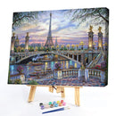 Canvas Paint By Numbers City Tower Oil Hand Painted Drawing Kit Home Decor