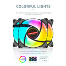 COOLMOON 12cm 5V PWM Cooling Fan Desktop PC Case ARGB CPU Radiator (Black) Newly