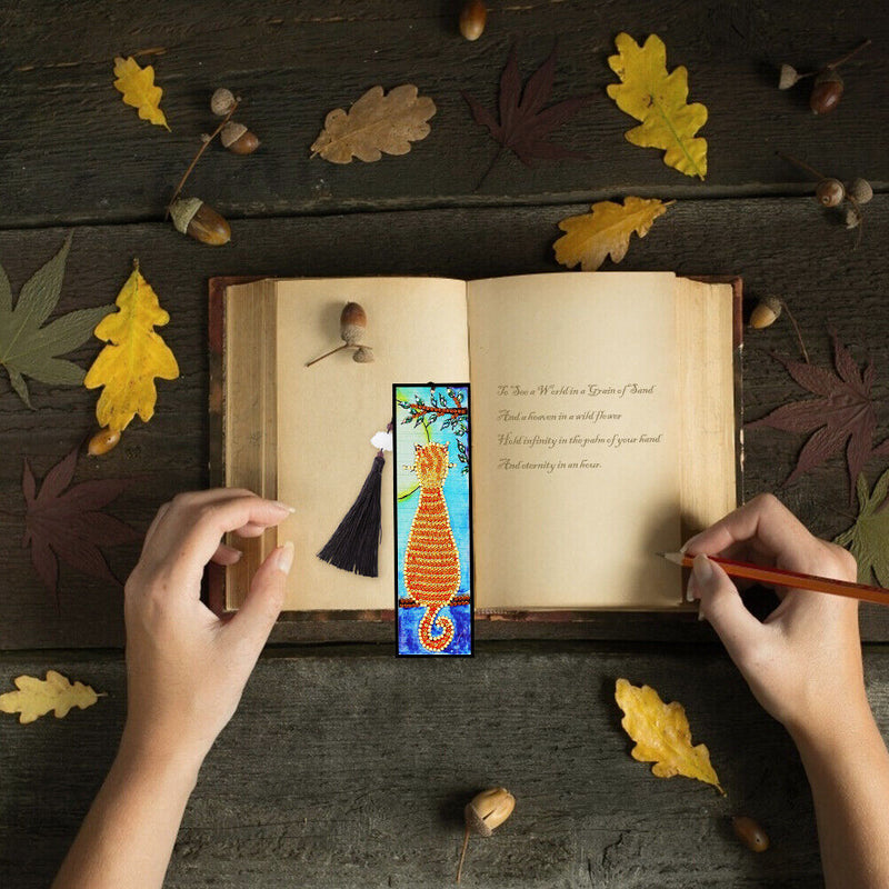 Diamond Painting Bookmark 5D DIY Special Shaped Book Marks with Tassels