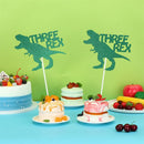Birthday Dinosaur Theme Three Rex Dinosaur Sparkling Cake Toppers Cake Decor