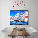 Paint By Numbers Kit DIY Sailboat At Sea Hand Painted on Canvas Oil Art Craft