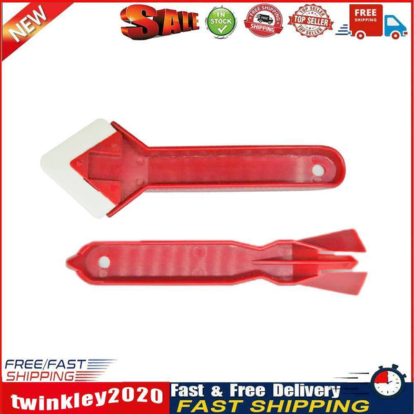 Silicone Caulking Grout Scraper Plastic Negative Angle Spatula (Wine Red) Newly
